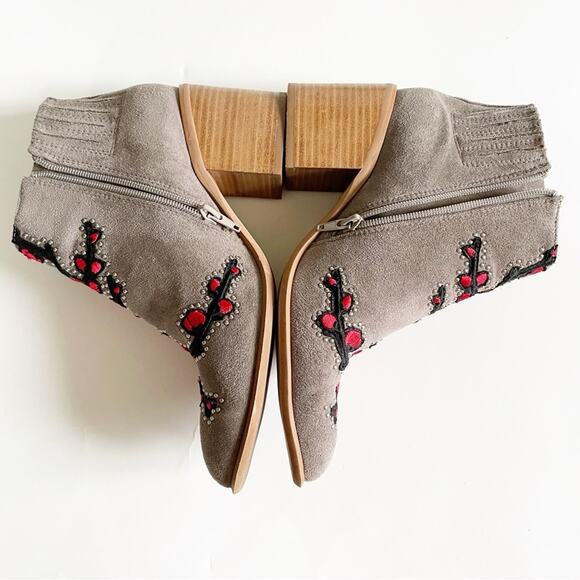 Jeffrey Campbell Grey Suede Cherry Blossom Booties - Picture 3 of 9